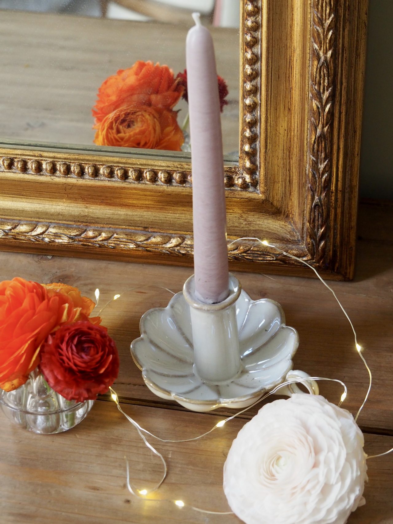 Maison bois de rose bougeoir porcelaine