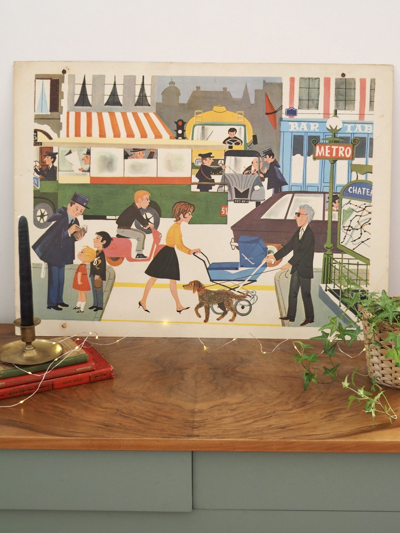 Affiche Fernand Nathan n°20 et 21 Le coiffeur et la grande ville