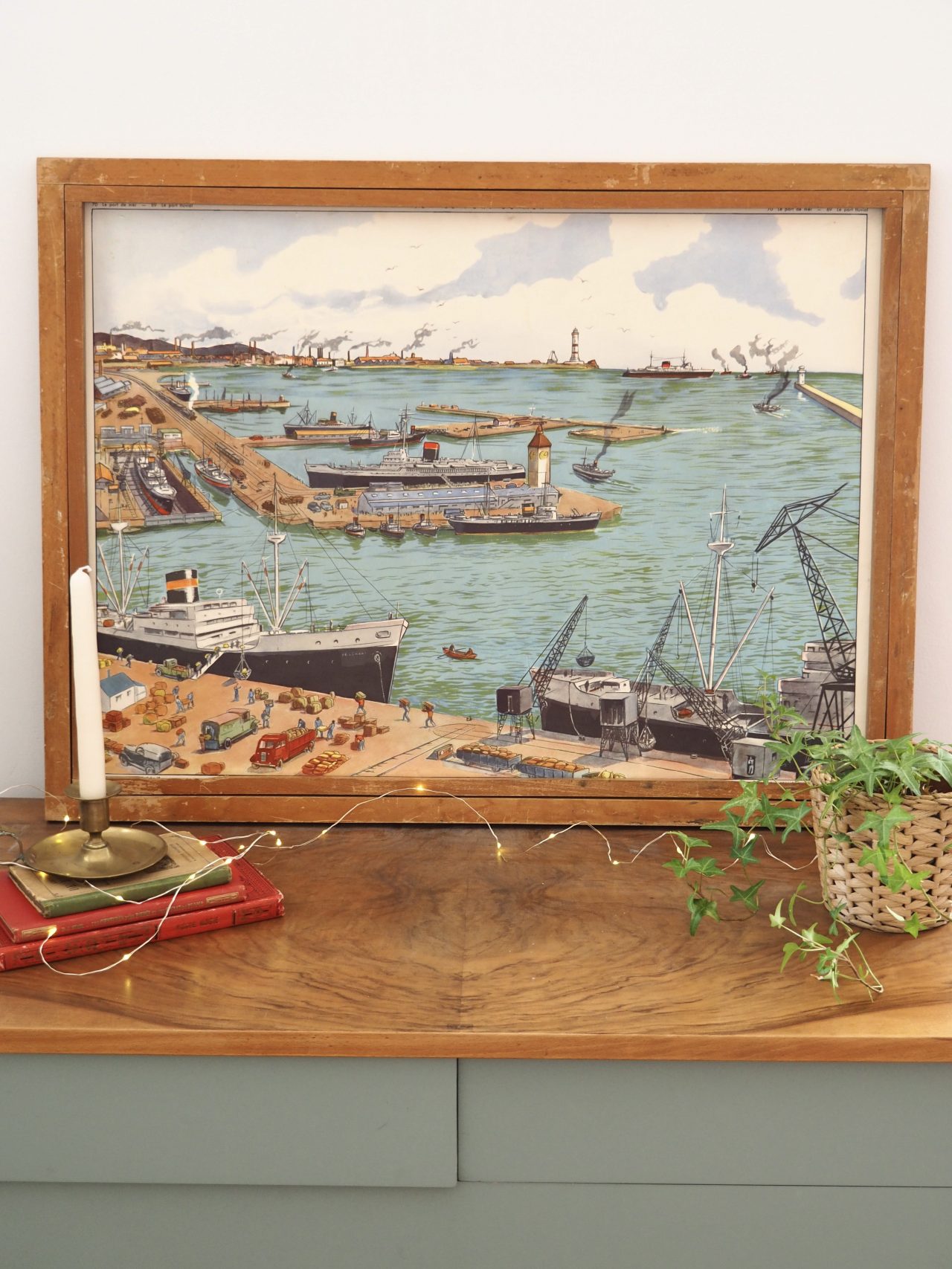 Affiche Rossignol de géographie n°69 le port fluvial et n°70 le port de mer