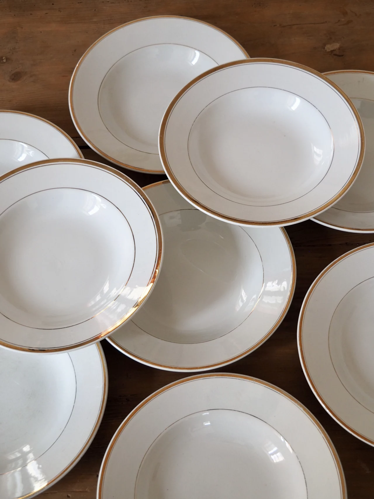 Assiette creuse Blanc et Or Sarreguemines Digoin1