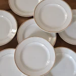 MaisonBoisDeRose Assiette dessert Blanc et Or Sarreguemines Digoin1