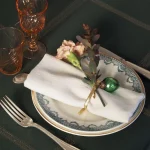 Assiette Blanche et Or Sarreguemines Digoin