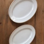 MaisonBoisDeRose plat ovale Blanc et Or Sarreguemines Digoin7
