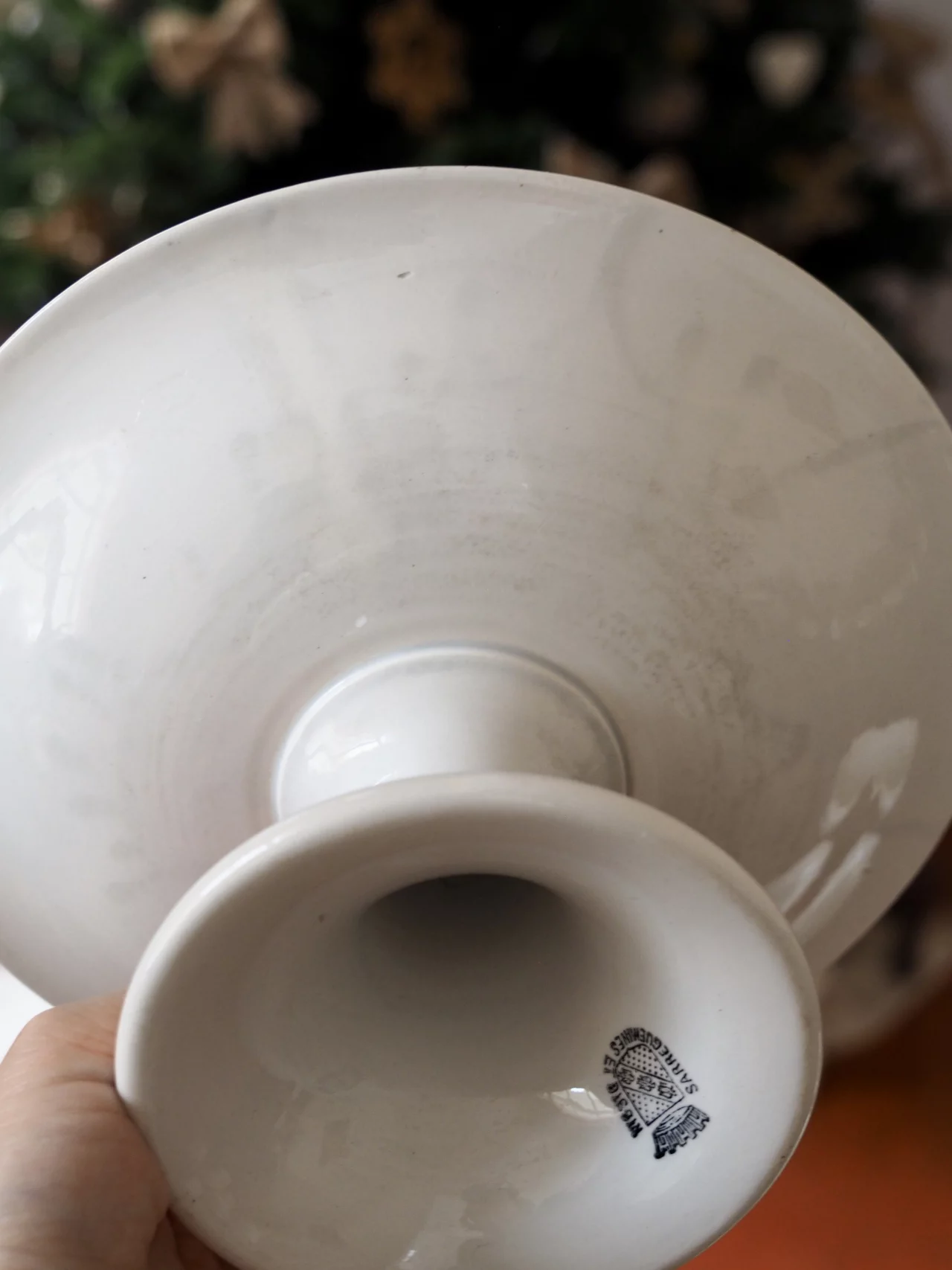 MaisonBoisDeRose plat rond Blanc et Or Sarreguemines Digoin16