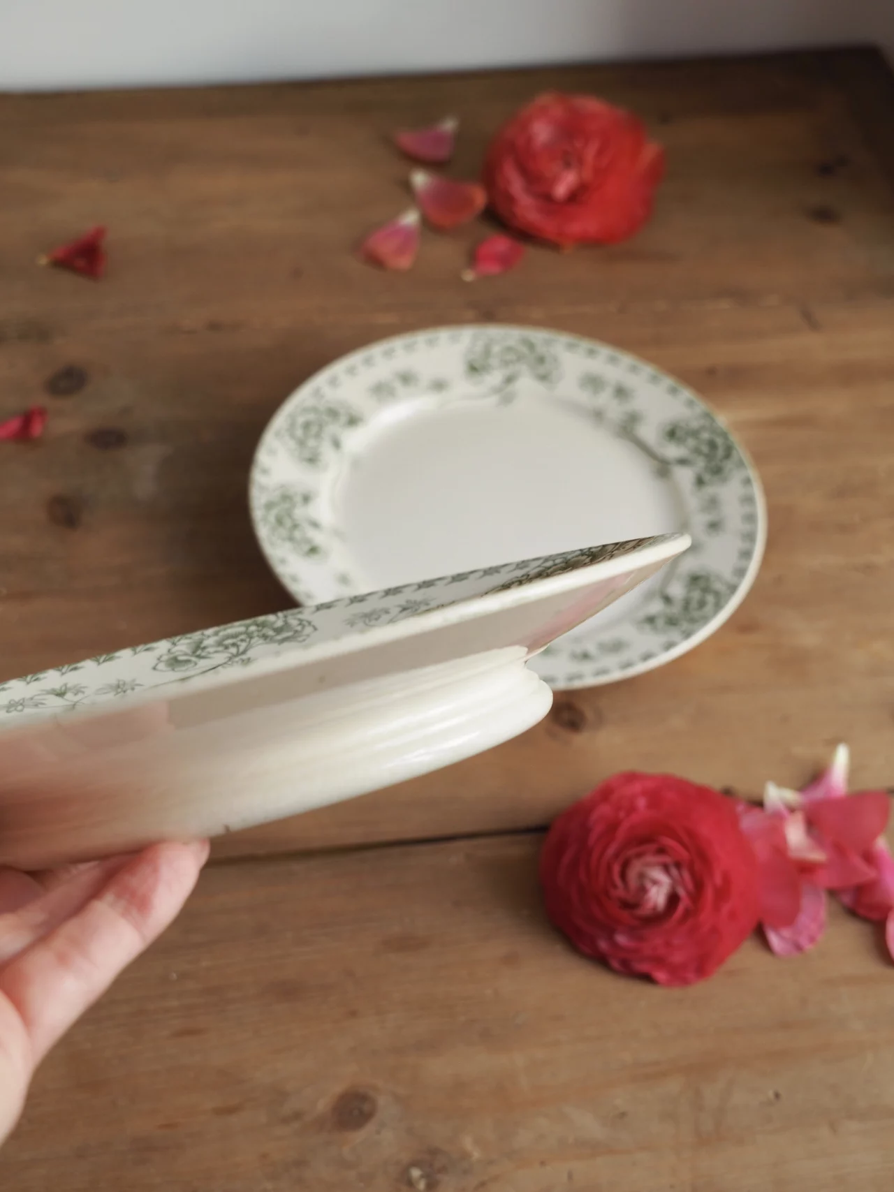 Assiette sur pied palmyre