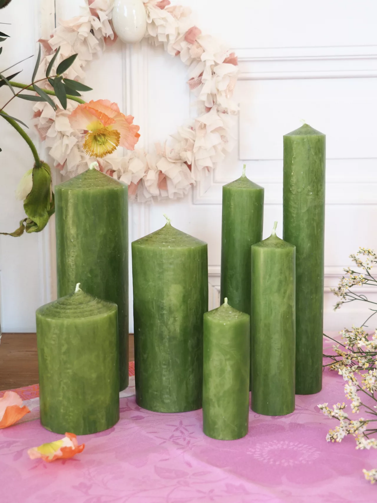 Cierges à la louche coloris forêt