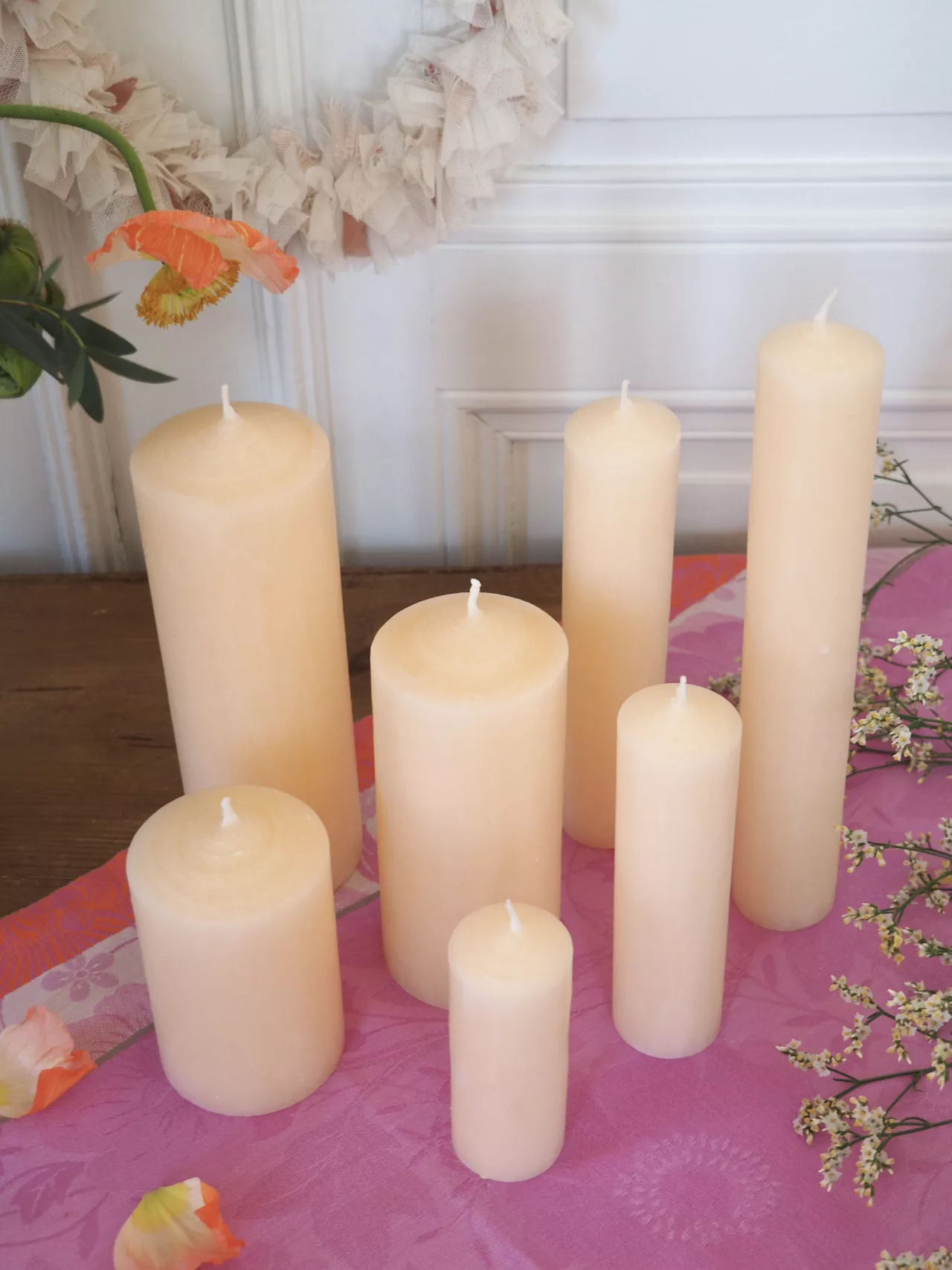 Cierges à la louche coloris papyrus 2